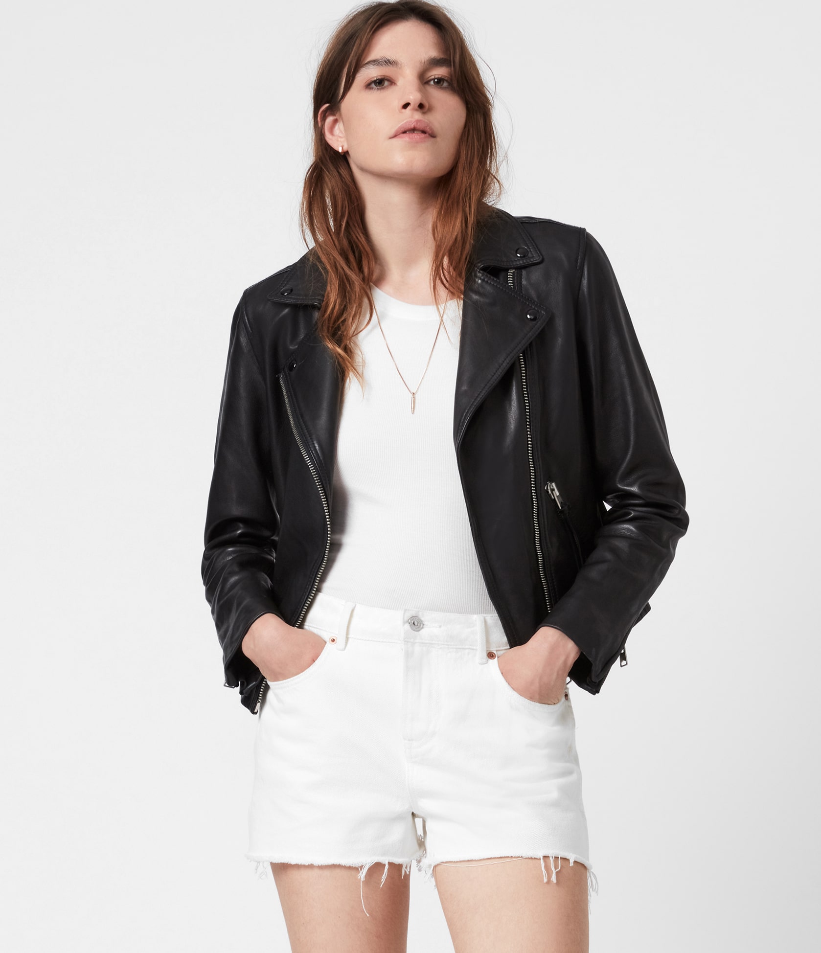 Women's Dalby Leather Jacket - Front View