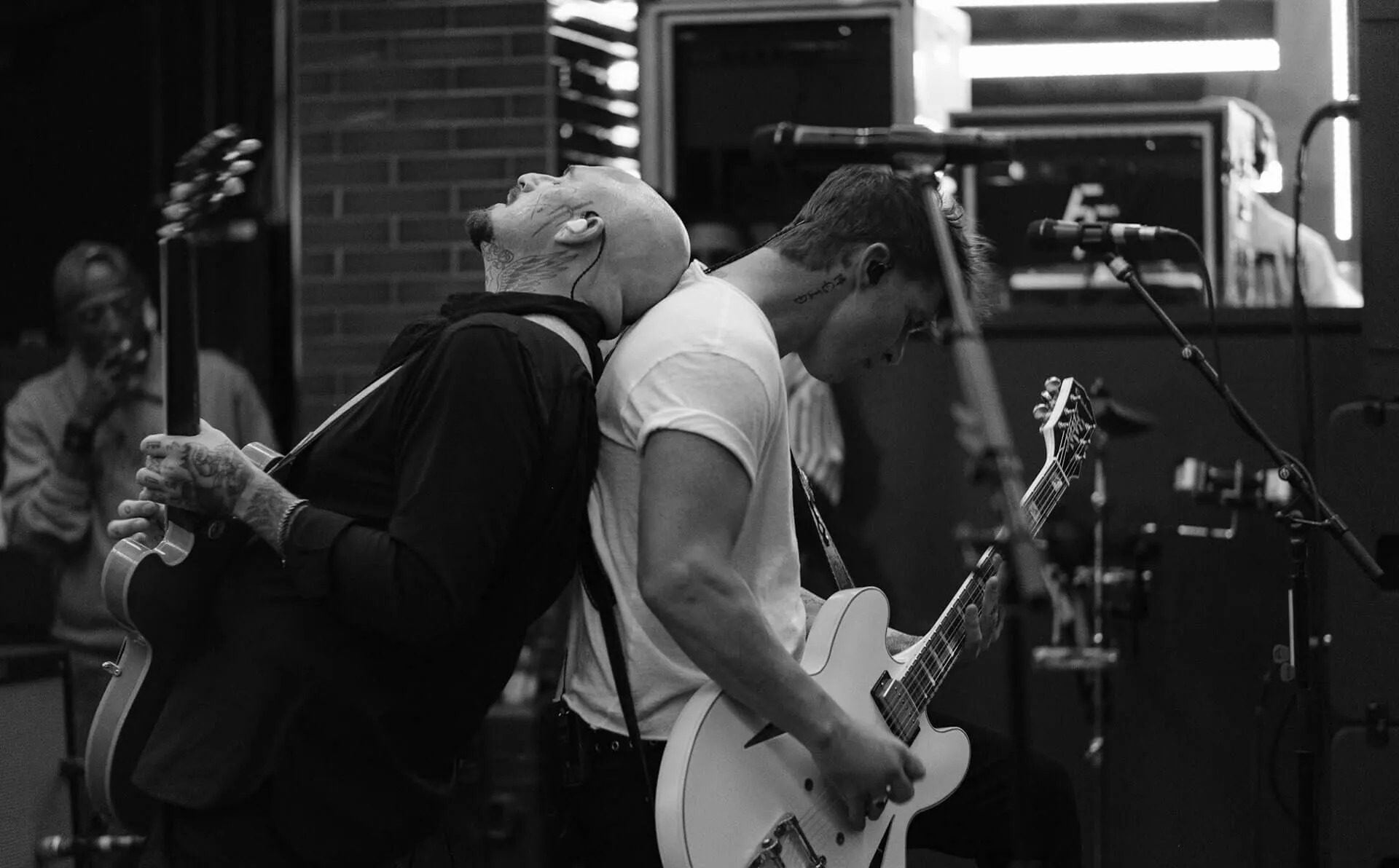 Black and white photo of Highly Suspect