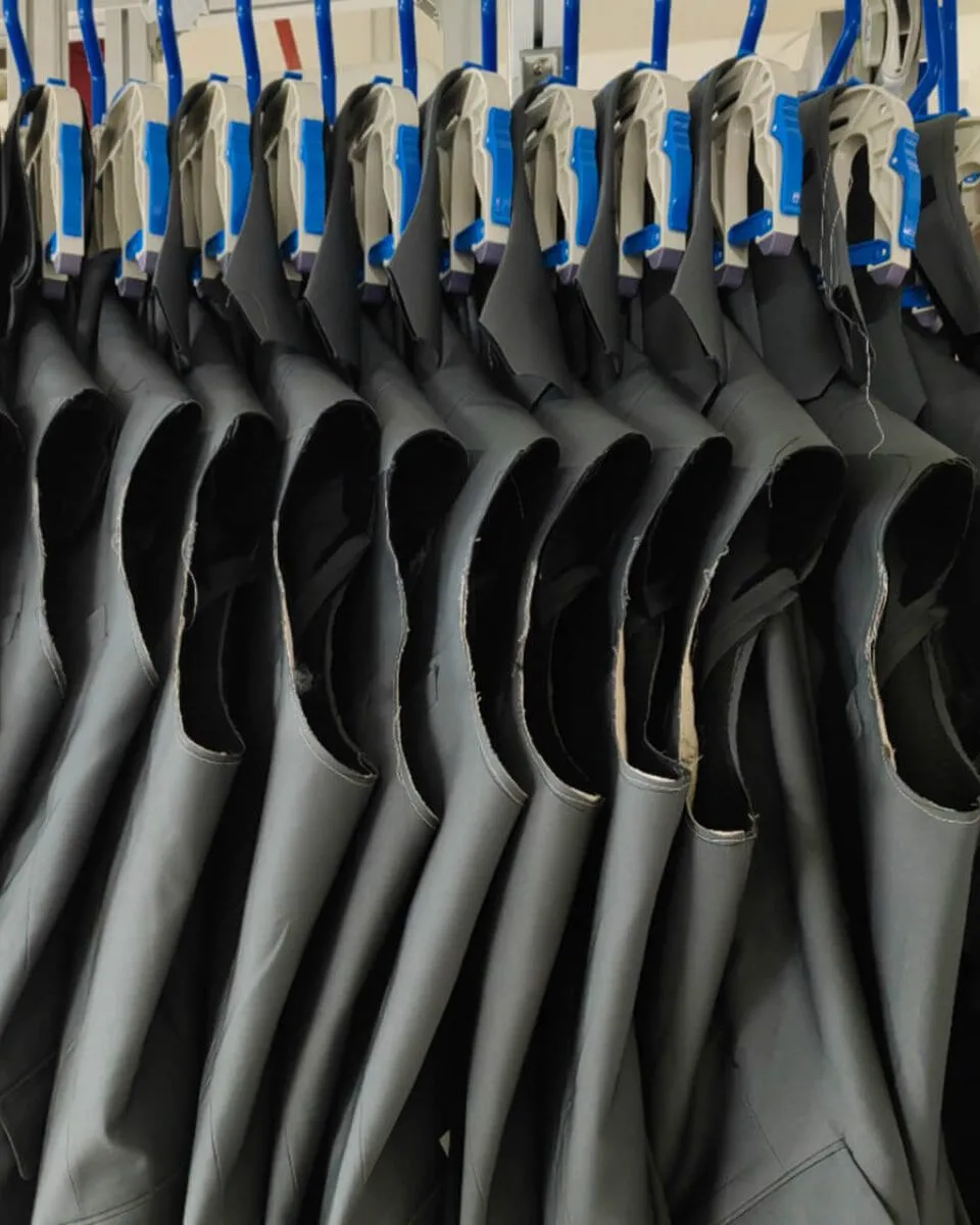 Closeup photograph of leather vests part of becoming a leather jacket.