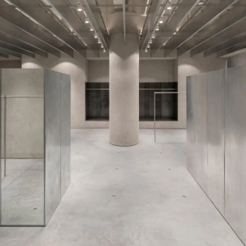 Image from the inside of an empty store