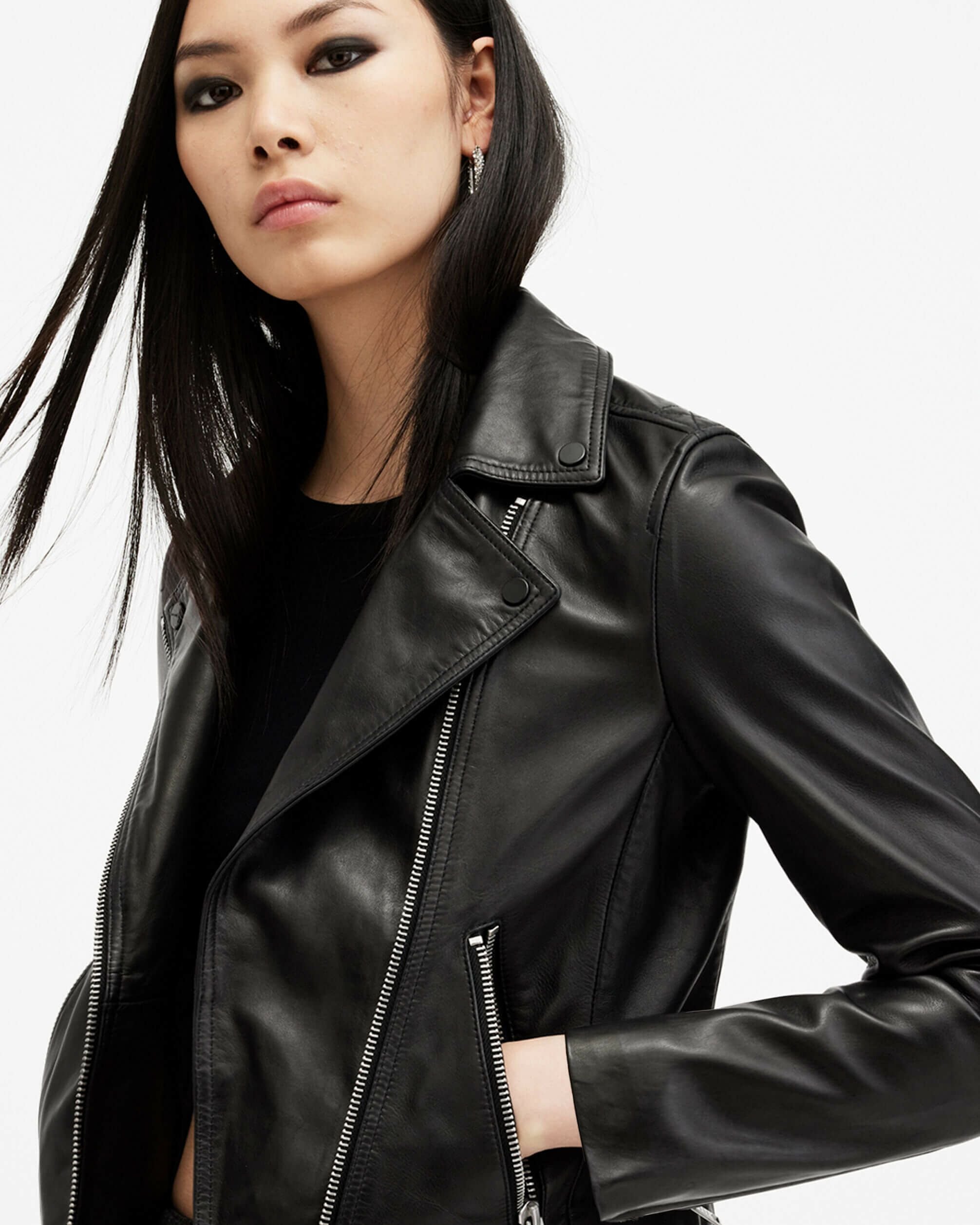 極美品 定価23万 ALLSAINTS BIKER JACKET ムートン 羊 DALBY SLIM FIT LEATHER BIKER JACKET | オールセインツ 公式