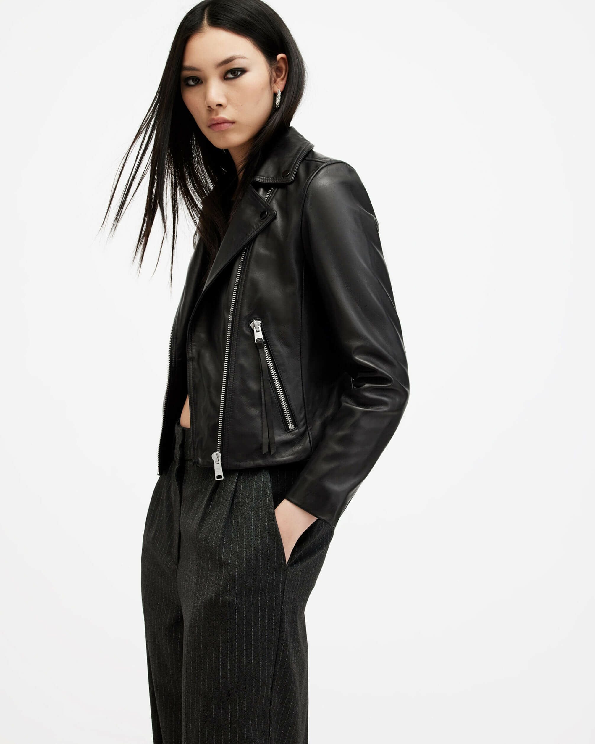 DALBY SLIM FIT LEATHER BIKER JACKET | オールセインツ 公式