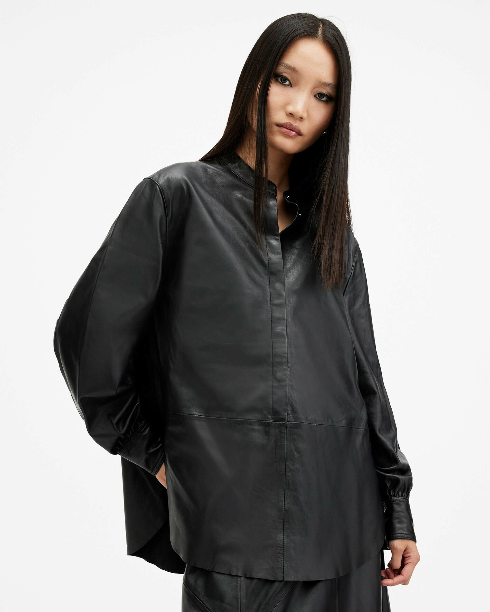 SARA LEATHER SHIRT | オールセインツ 公式オンラインストア