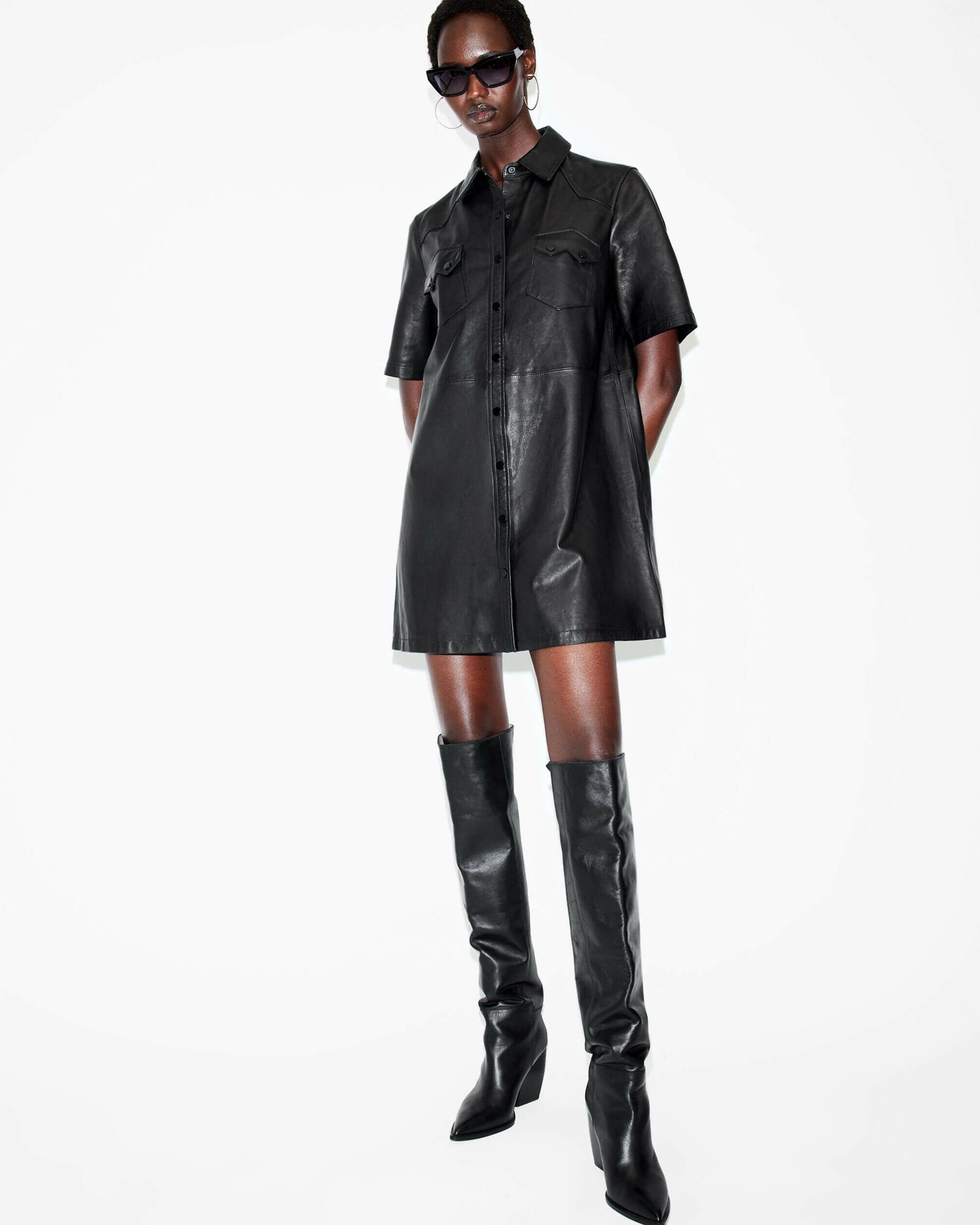 SARA LEATHER SHIRT | オールセインツ 公式オンラインストア